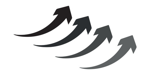 Black and red arrow set. Black and red curved arrow sign. Curved arrow icons. curved arrows set vector, eps 10