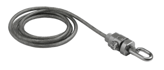 Coiled security cable with end hook