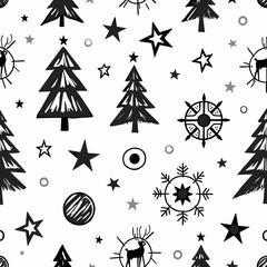 black and white icons set