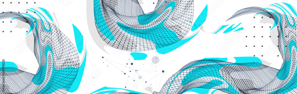 Aufkleber the abstract wave is made in a frame style. template for science and technology presentation. vector