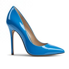 Vibrant Electric Blue Patent Leather Pointed Toe Stiletto High Heel Pumps for Women	