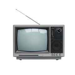 Vintage television set with antenna isolated PNG with Transparent Background