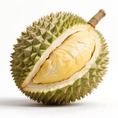 Obraz premium Durian fruit isolated on white background looking fresh ripe and tropical