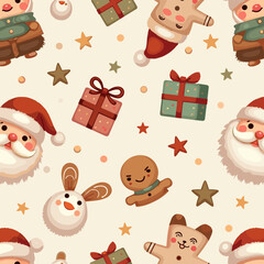 seamless pattern with christmas elements