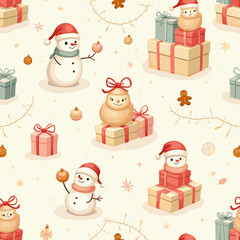 christmas seamless pattern with santa