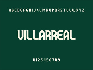 Villarreal City Name Text, Alphabet, and Numerals Displayed on Dark Green Background