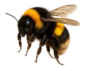 Bumblebee with fuzzy black and yellow stripes