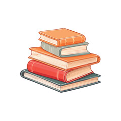 Stacked Stories: A vibrant stack of books, each adorned with a unique color and title,