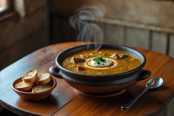Sopa de Maní - Argentinian Food: A Traditional Peanut Soup with Vegetables, Herbs, and Tender Meats That Reflect Argentina’s Andean Influence and the Warm Flavors of Home Cooking