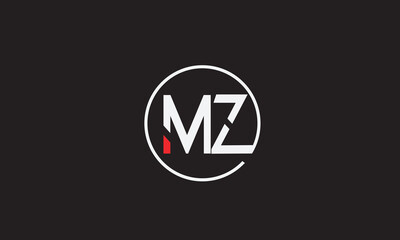 MZ, ZM , Z, M Abstract Letters Logo Monogram	