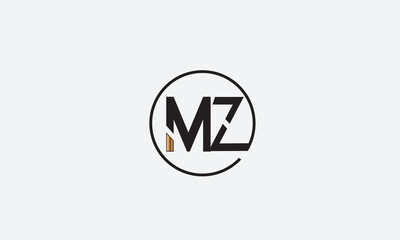 MZ, ZM , Z, M Abstract Letters Logo Monogram	