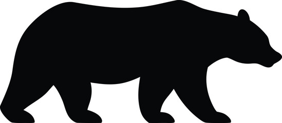 Black bear silhouette filled with mountains and pine trees for nature lover