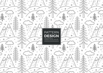 Fototapeta premium Vintage vector art illustration of hand-drawn trees and a village on a blackboard