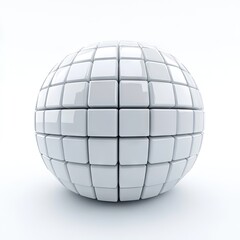 Obraz premium White sphere made of square tiles