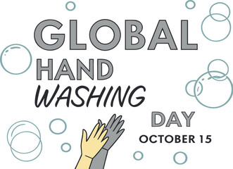 Vector art of global hand washing day october 15