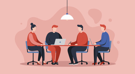 Diverse team collaborates in a modern office meeting, discussing business strategies and working efficiently. Ideal for themes of teamwork, innovation, and professional productivity.