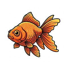 goldfish on white background