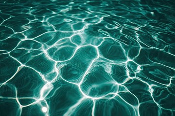 Teal water surface with sun-dappled ripples