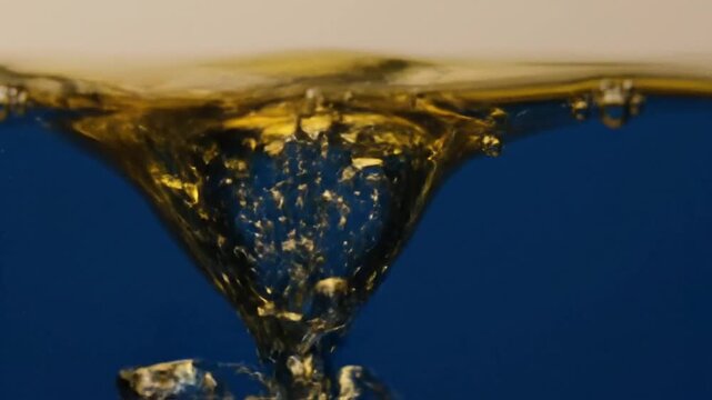 高粘度な非混和性液体の界面