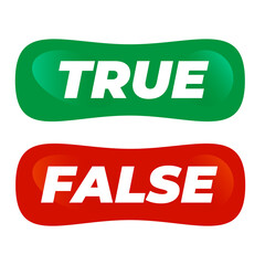 True and False Option Button Symbol Icon on a Transparent Background