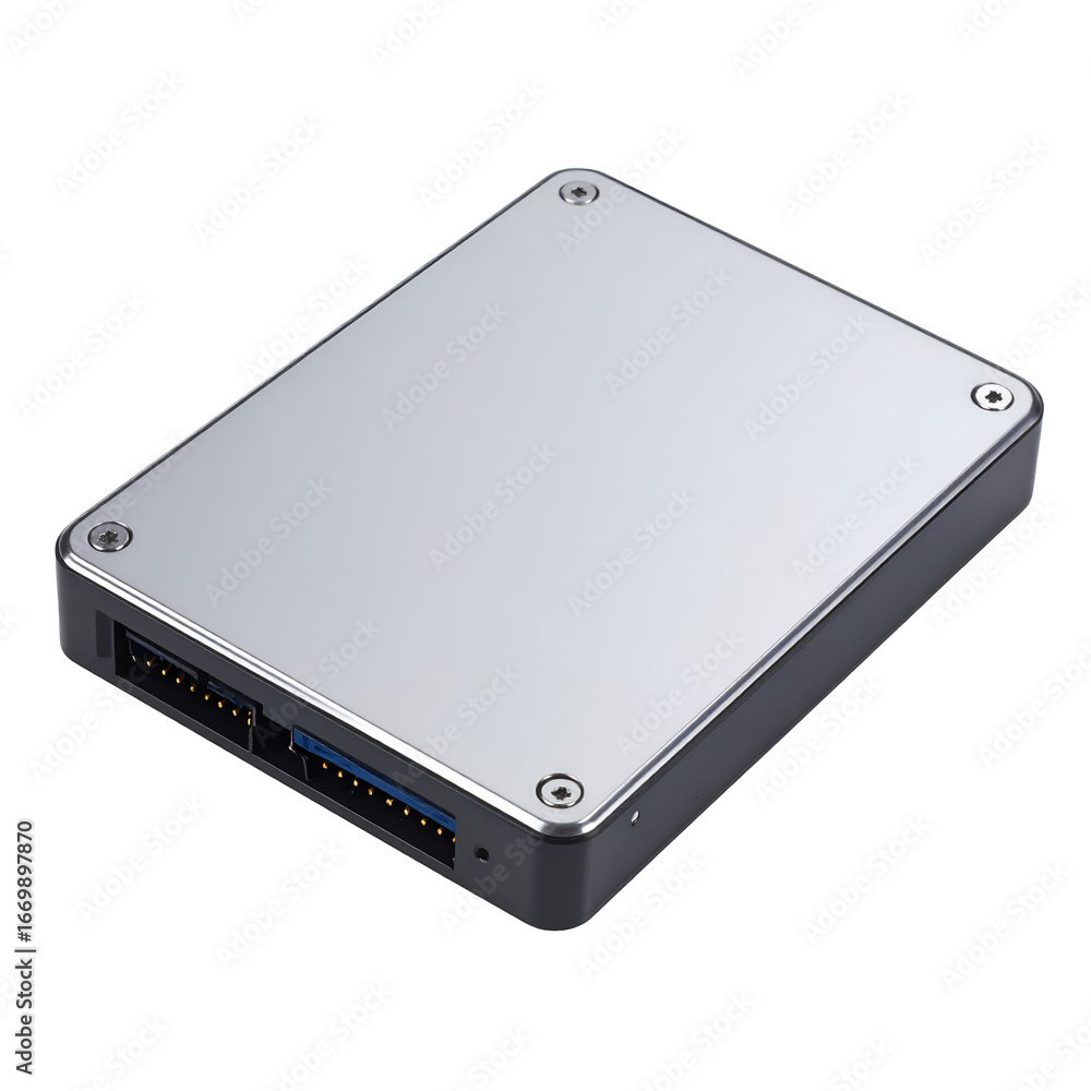 Poster high performance solid state drive for computer data storage and system speed upgrade isolated on tr