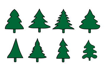 Festive Christmas tree assortment for holiday designs and seasonal projects, bring winter cheer, crafting fun