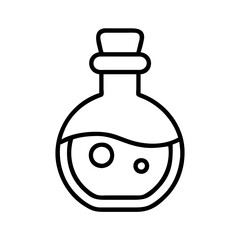Potion bottle vector illustration: alchemy elixir, magic brew, witch concoction, fantasy liquid, vial