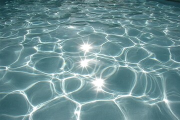 Sunlit pool water surface with ripples and light reflections