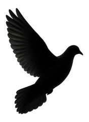 Fototapeta premium Silhouette of a flying dove with soft wings