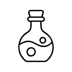 Potion bottle vector icon illustration of a magical elixir container for fantasy games and apps