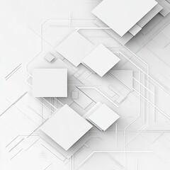 Abstract white squares and lines on a 3D surface