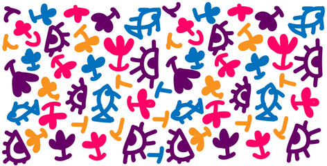 Vibrant colorful pattern with abstract shapes create a modern, fun vibe for your creative projects today