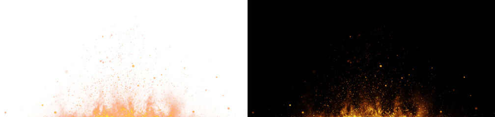 Fire and Burning embers glowing. Fire Glowing Particles. Flame with sparks, fire with flying cinder, abstract glowing embers, heat sparkles