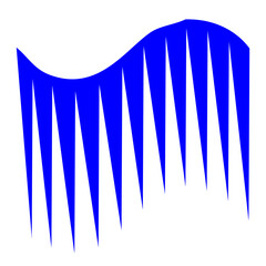 Blue abstract wave illustration, vector design element, modern flowing shape