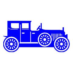  Blue vintage car illustration for classic, retro, and historical transport themes