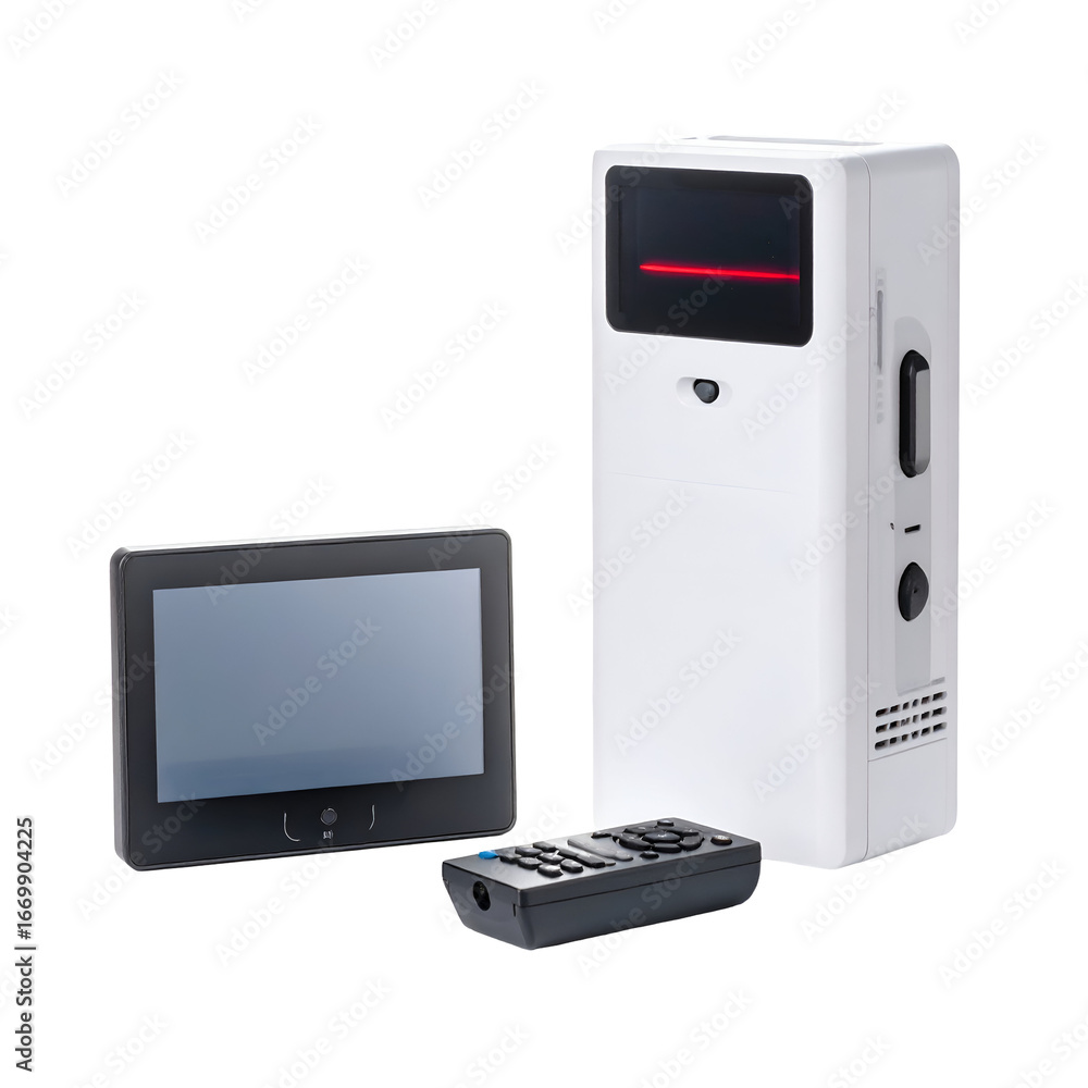 Aufkleber advanced portable electronic technology system featuring a digital display and compact main unit for