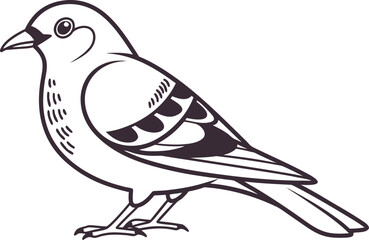 Flat Bird Illustration in Minimalist Style. Simple Bird Artwork with Clean Lines. Modern Flat Bird Drawing for Digital Design. Colorful Bird Icon Illustration in Flat Style. Minimalist Bird Graphic