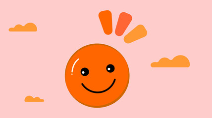 Smiling sun and clouds create a cheerful, positive atmosphere for happy designs and projects