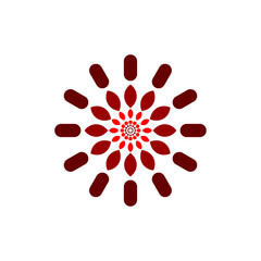 Abstract floral pattern with vibrant red and maroon shapes for creative design projects