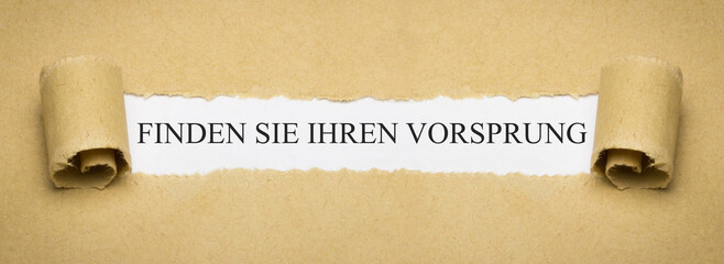 Finden Sie Ihren Vorsprung