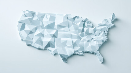 Obraz premium Modern isometric USA map design showcasing clean geometric lines and minimalist style