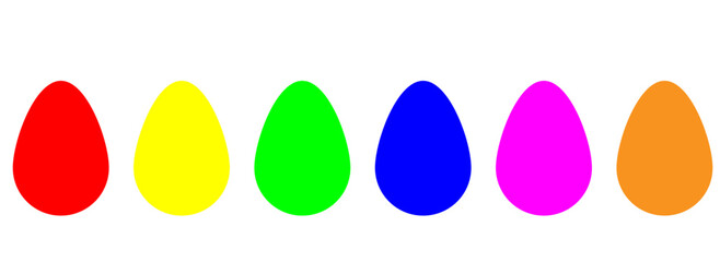 Vibrant Easter egg collection in bright colors, perfect for holiday designs and springtime promotions