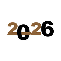 Modern 2026 typography design with intertwined numbers representing the new year ahead
