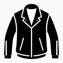 Biker jacket vector clean black silhouette design white background