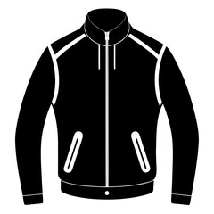 Biker jacket vector clean black silhouette design white background