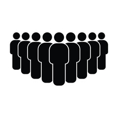 People 1, 2, 3, 4, 5, 6, 7, 8, 9, 10 icon set. Crowd signs. Containing participants, group, team, meeting, organization, community, population, audience, member, discussion, assembly, interview.