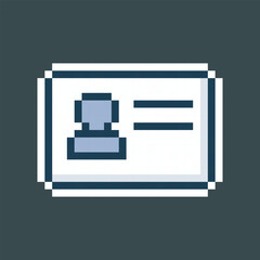 id business sign in pixel art style