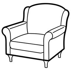 Minimalist line art armchair design