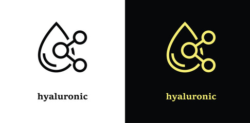 Hyaluronic acid editable stroke outline icon isolated on white background flat vector illustration. Pixel perfect. 