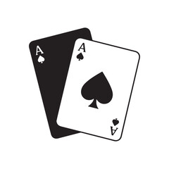 Gambler card icon vector illustration design template silhouette icon vector flat illustration design on white background